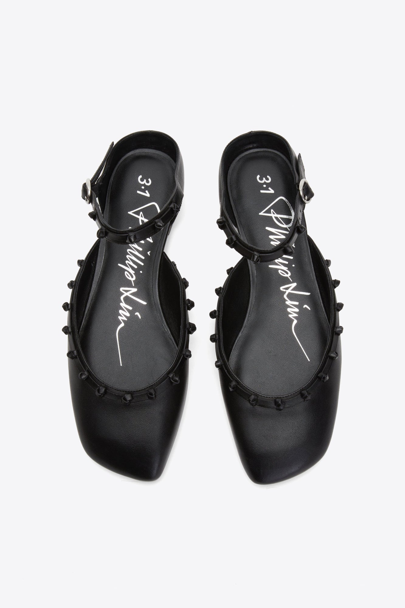 ID Mary Jane Flat with Leather Craft | Black