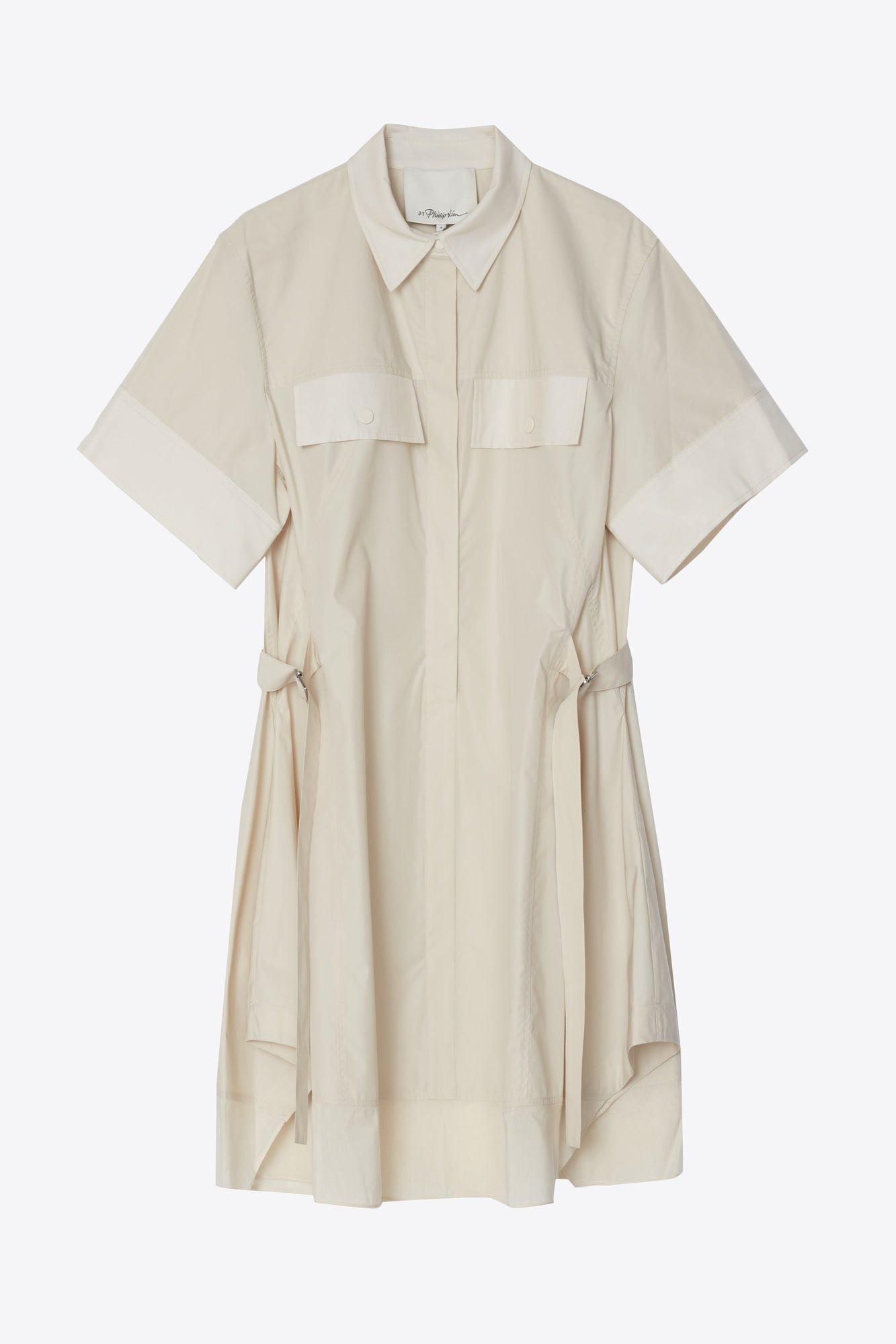 Short Sleeve Shirt Dress | Stone