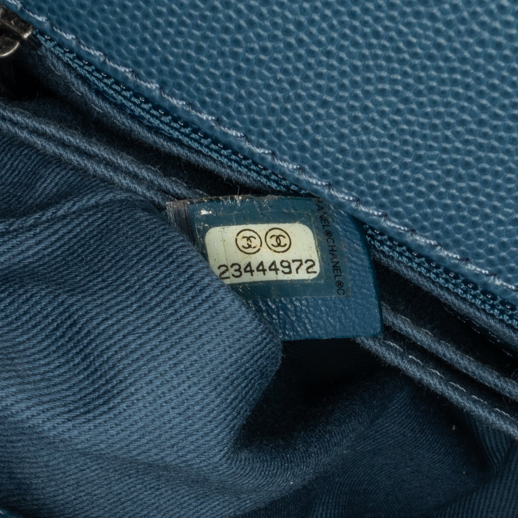 Chanel | Pre-Owned Mini Quilted Caviar Coco Top Handle Bag | Blue/Navy