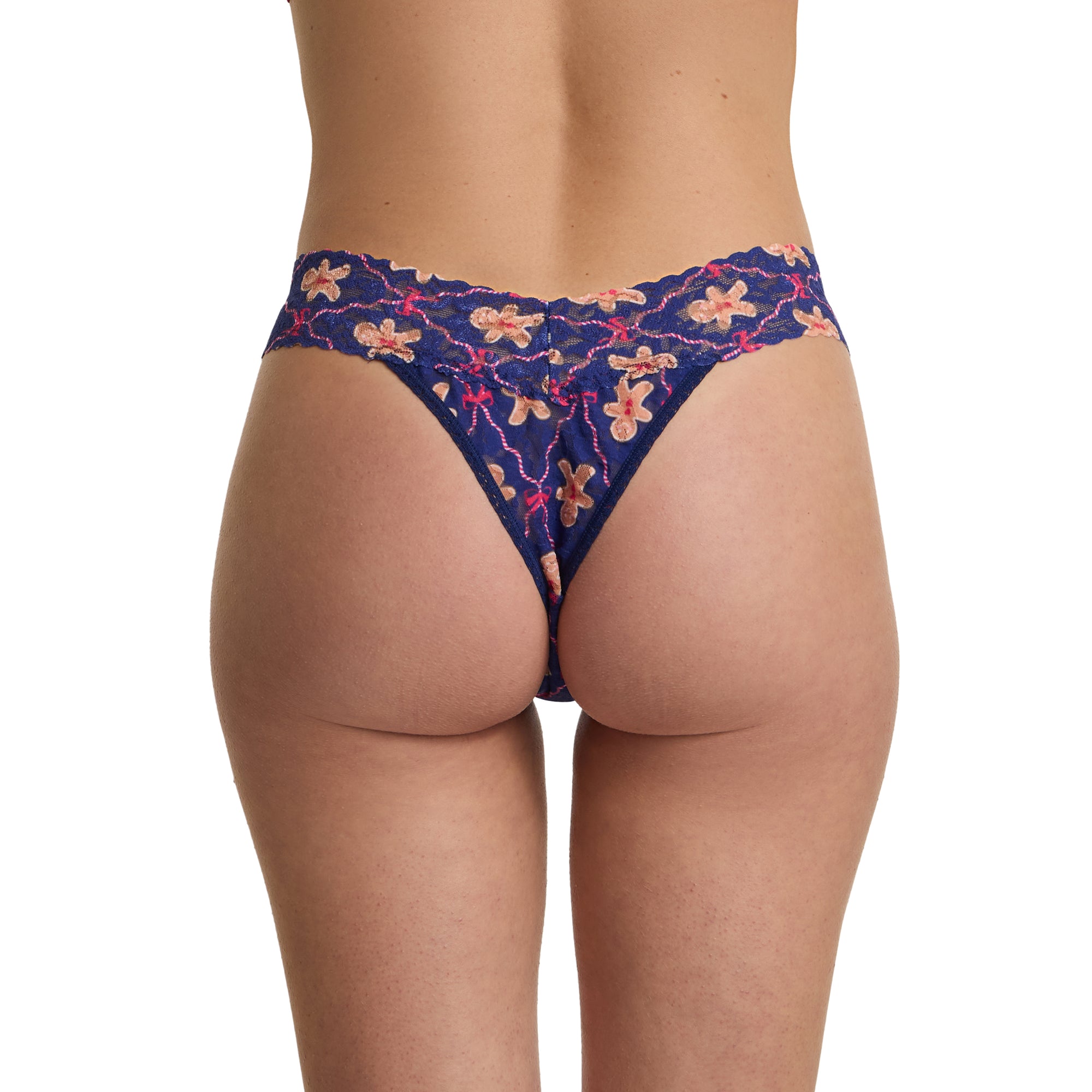 Signature Lace Original Rise Thong | Cookie Cutter (Navy)