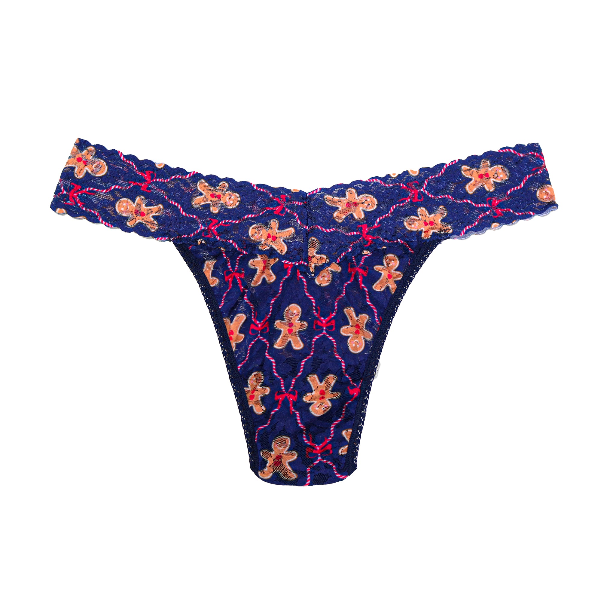 Signature Lace Original Rise Thong | Cookie Cutter (Navy)