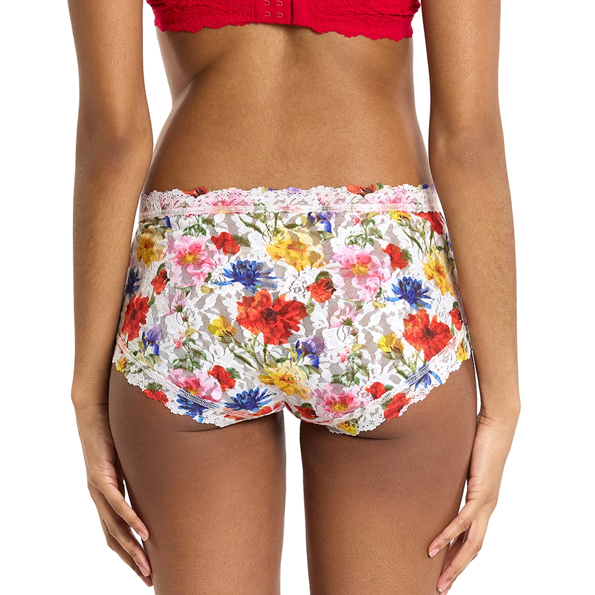 Signature Lace High Rise Boyshort | Meadow Mix (White)