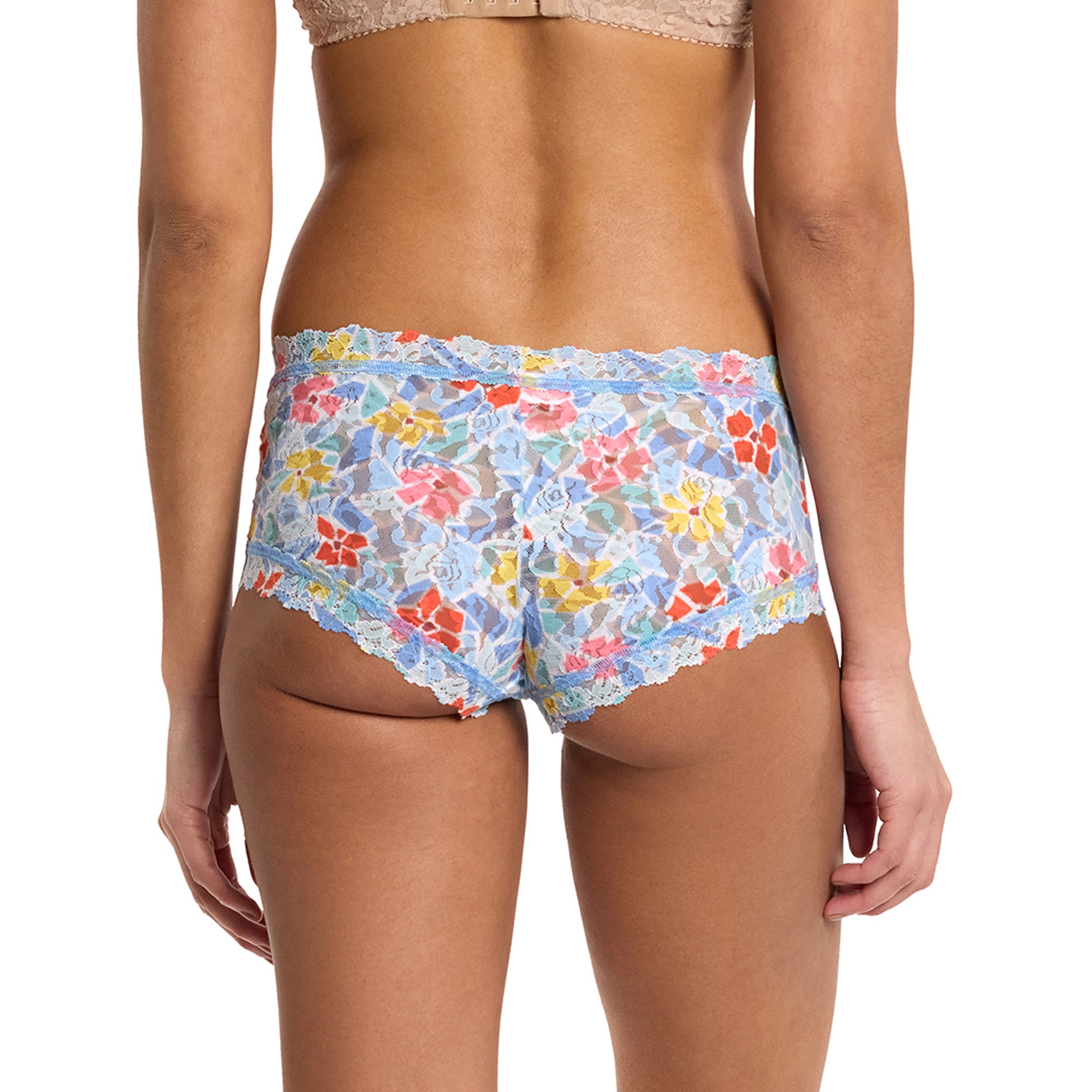 Signature Lace Boyshort | Floral Mosaic (White)