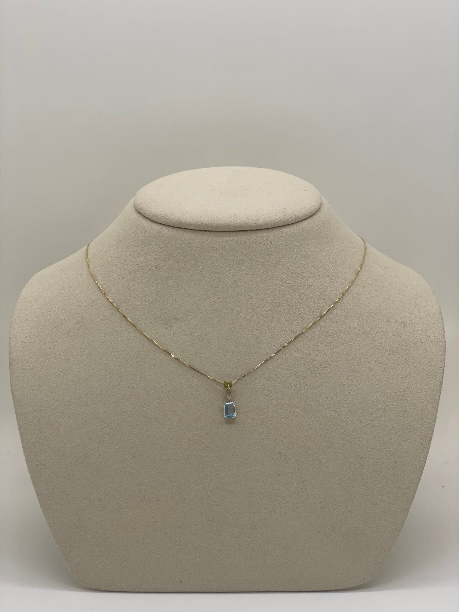 Candyland Blue Topaz Emerald Necklace