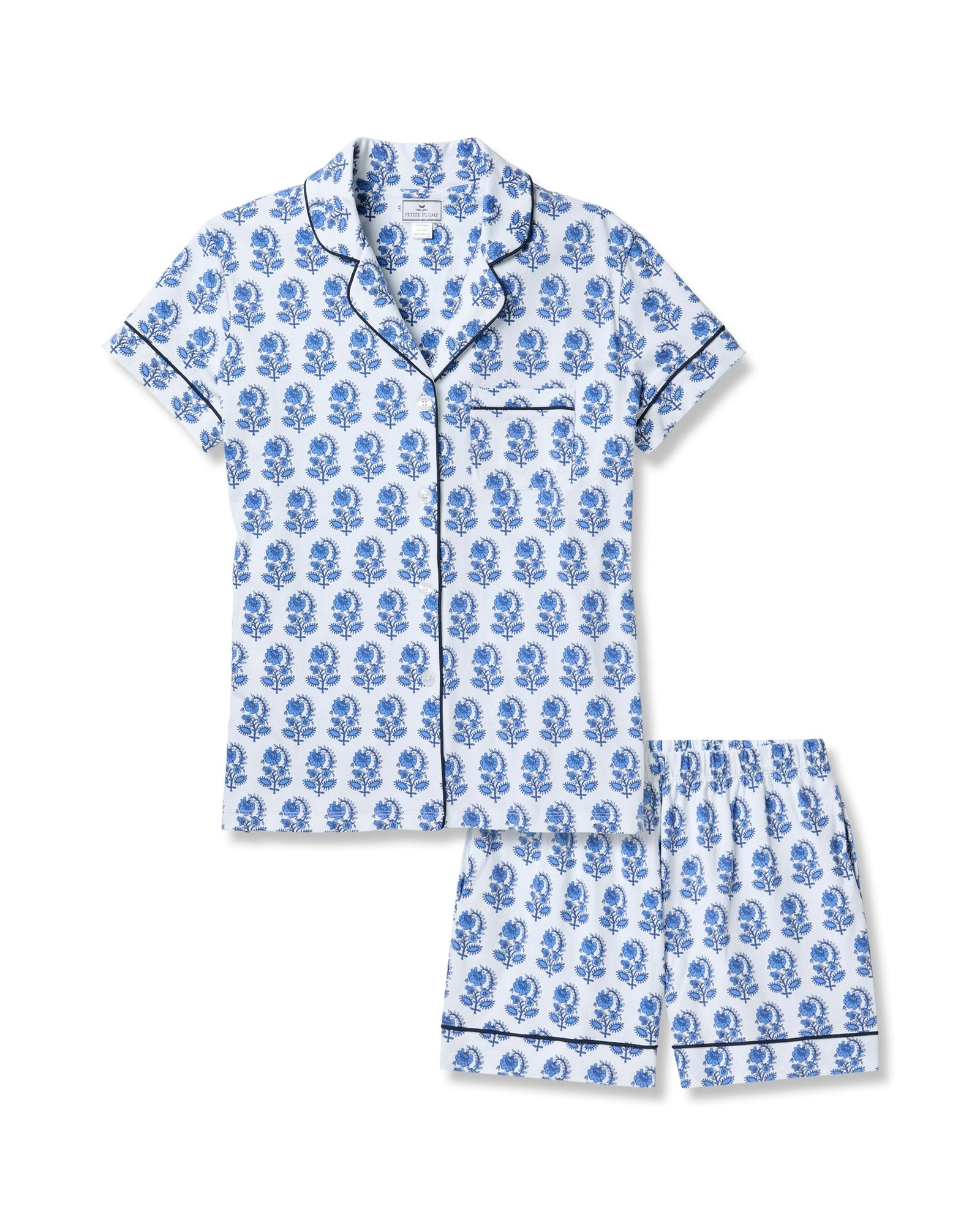 Women's Pima Short Sleeve Short Set in Bristol Bay in Bristol Bay#Colorway_Bristol Bay