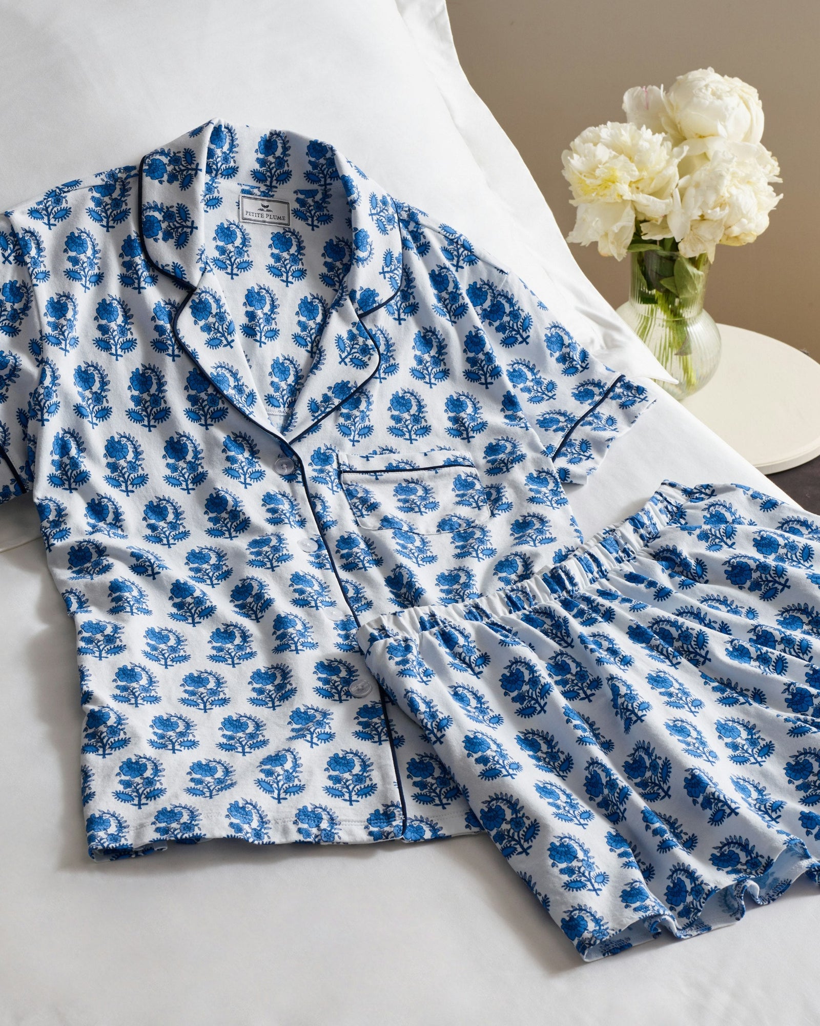 Women's Pima Short Sleeve Short Set in Bristol Bay in Bristol Bay#Colorway_Bristol Bay