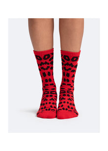Pattern Cotton Socks | Red Leo