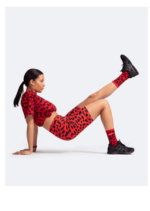 Pattern Cotton Socks | Red Leo