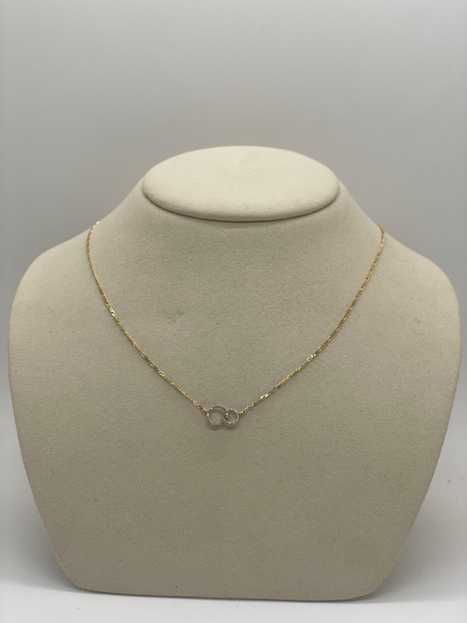 Pave Interlocking Figaro Necklace