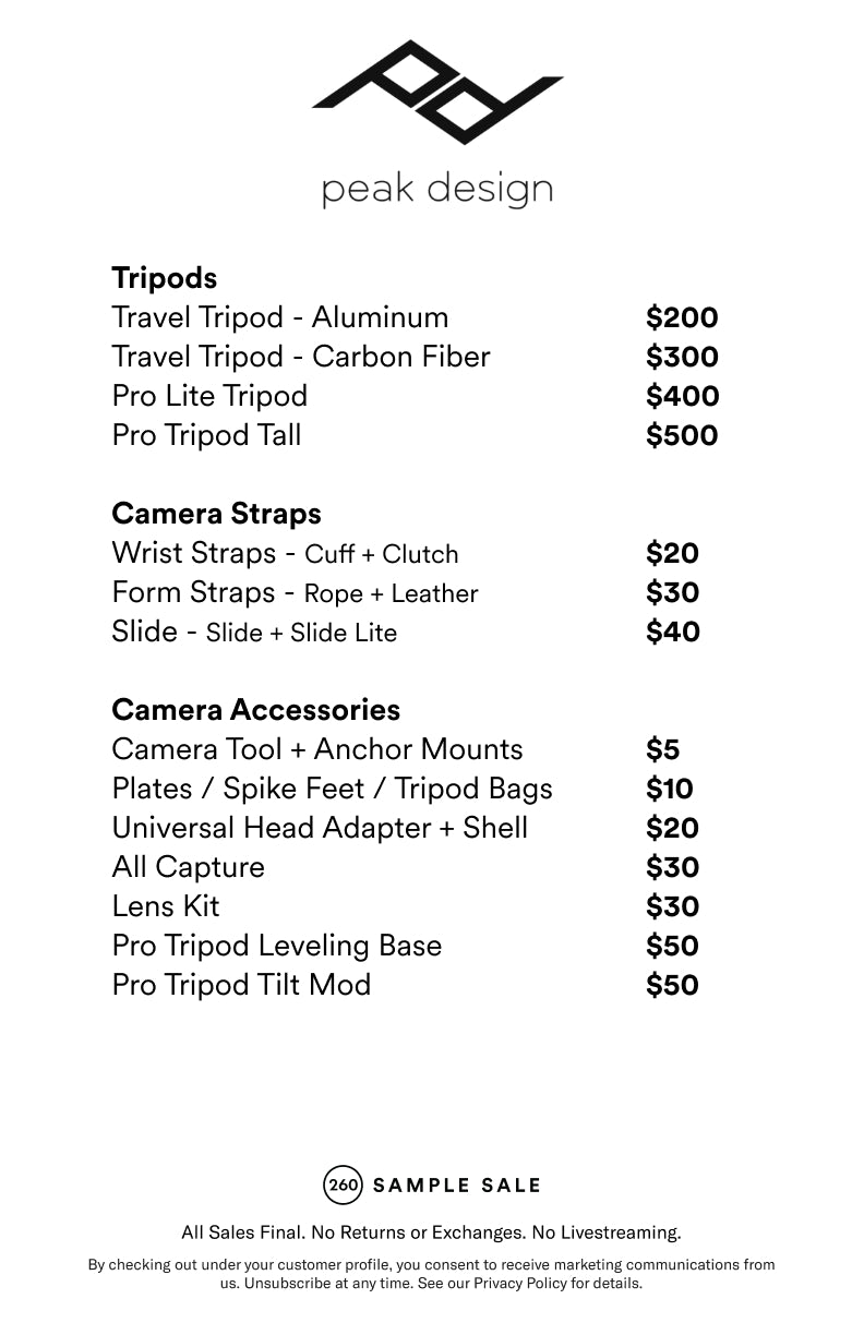 Price table