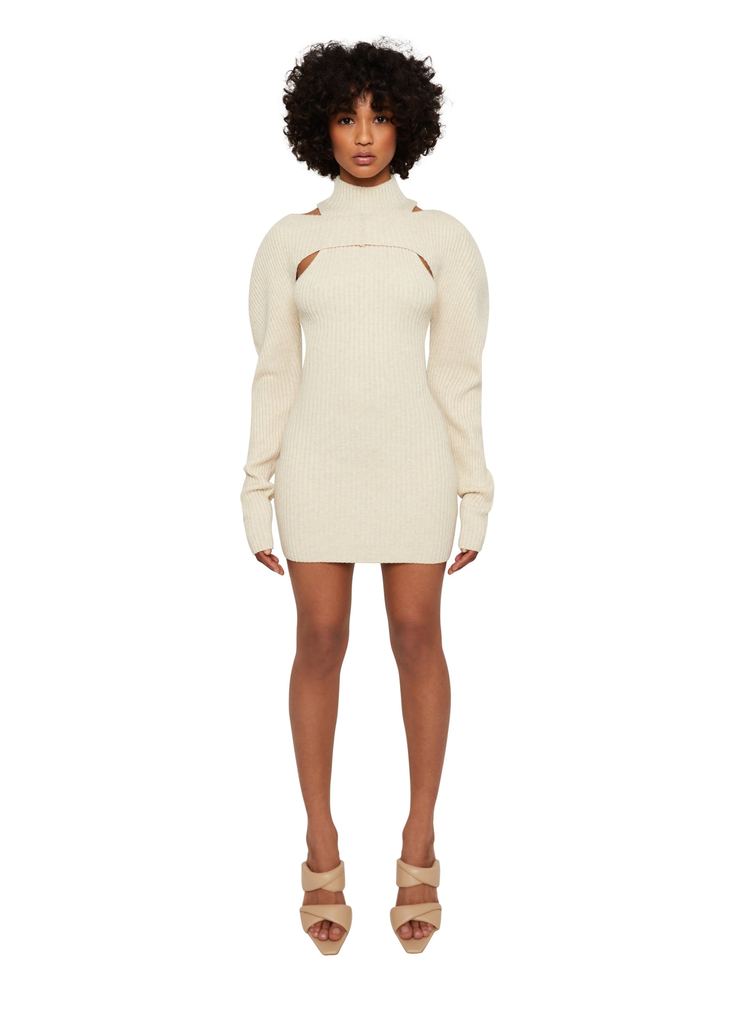 Womens | Rib Knit Shrug | Light Cream