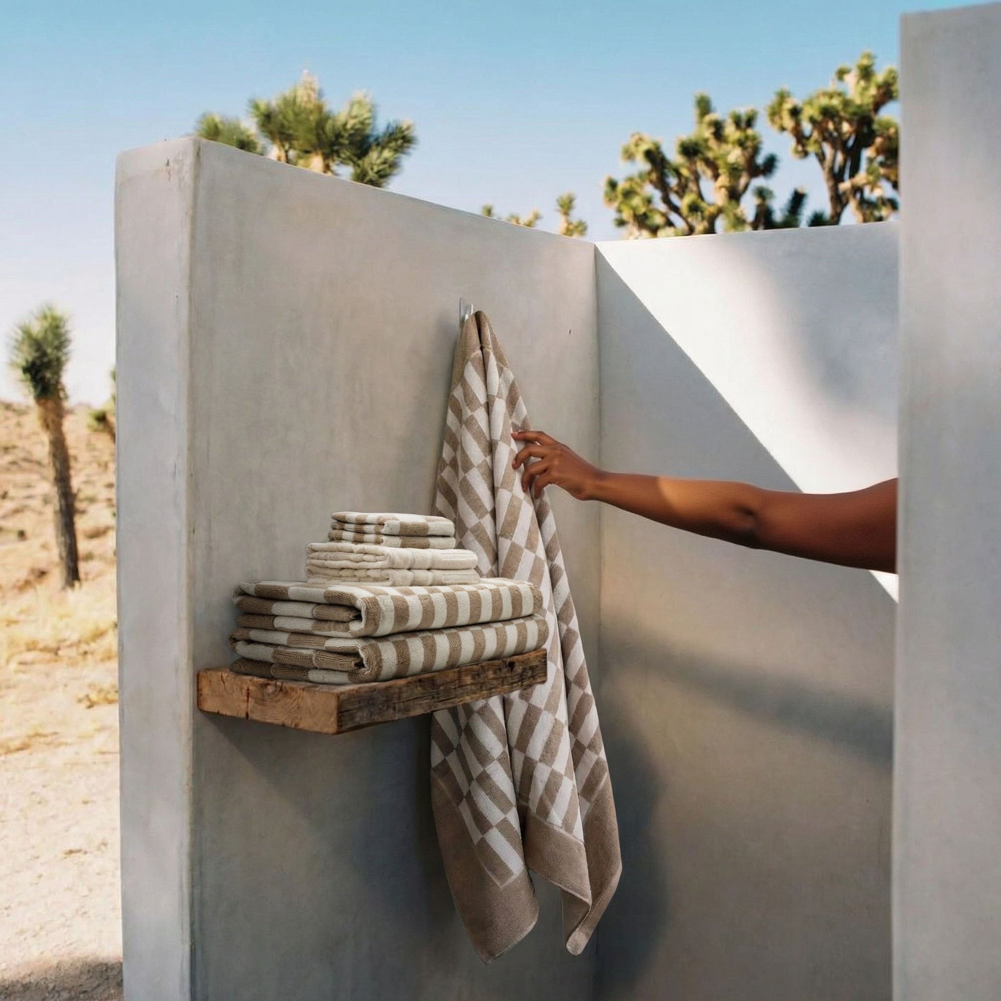 Pietra Australian Cotton Towels | Tan/Ecru