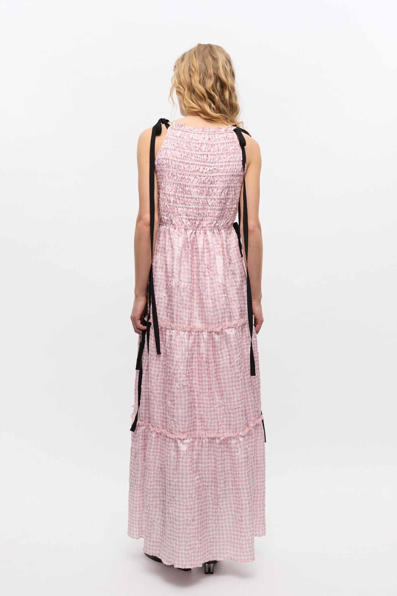 Pink Check Dress | Bleached Mauve