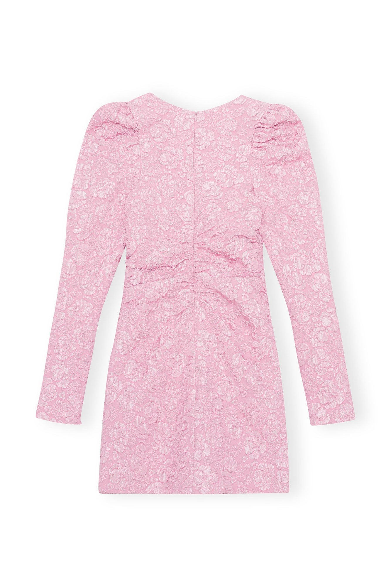 Pink Jacquard V neck Mini Dress | Orchid Smoke