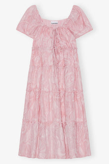 Pink Textured Cloqué Layer Dress | Bleached Mauve