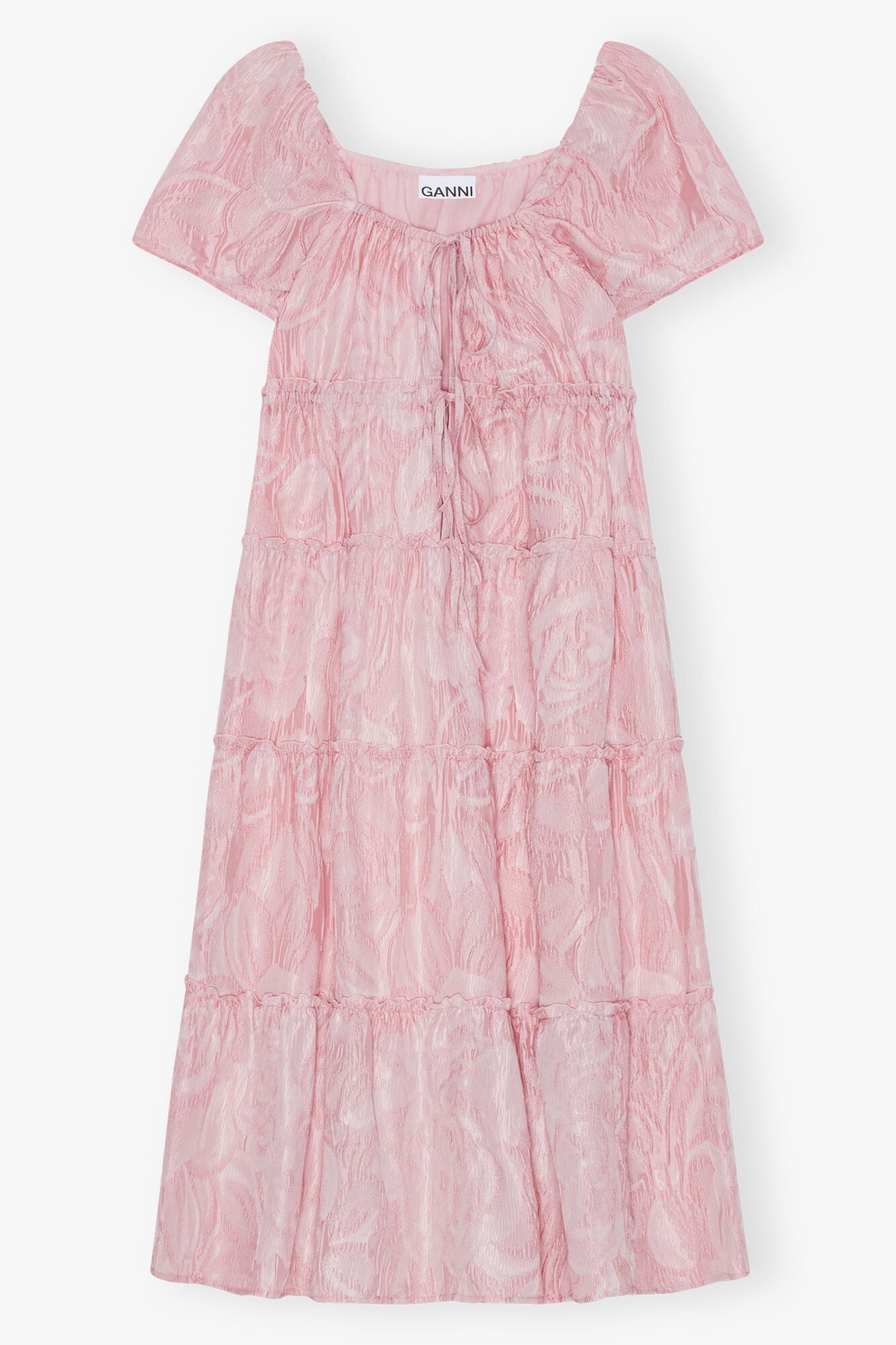 Pink Textured Cloqué Layer Dress | Bleached Mauve