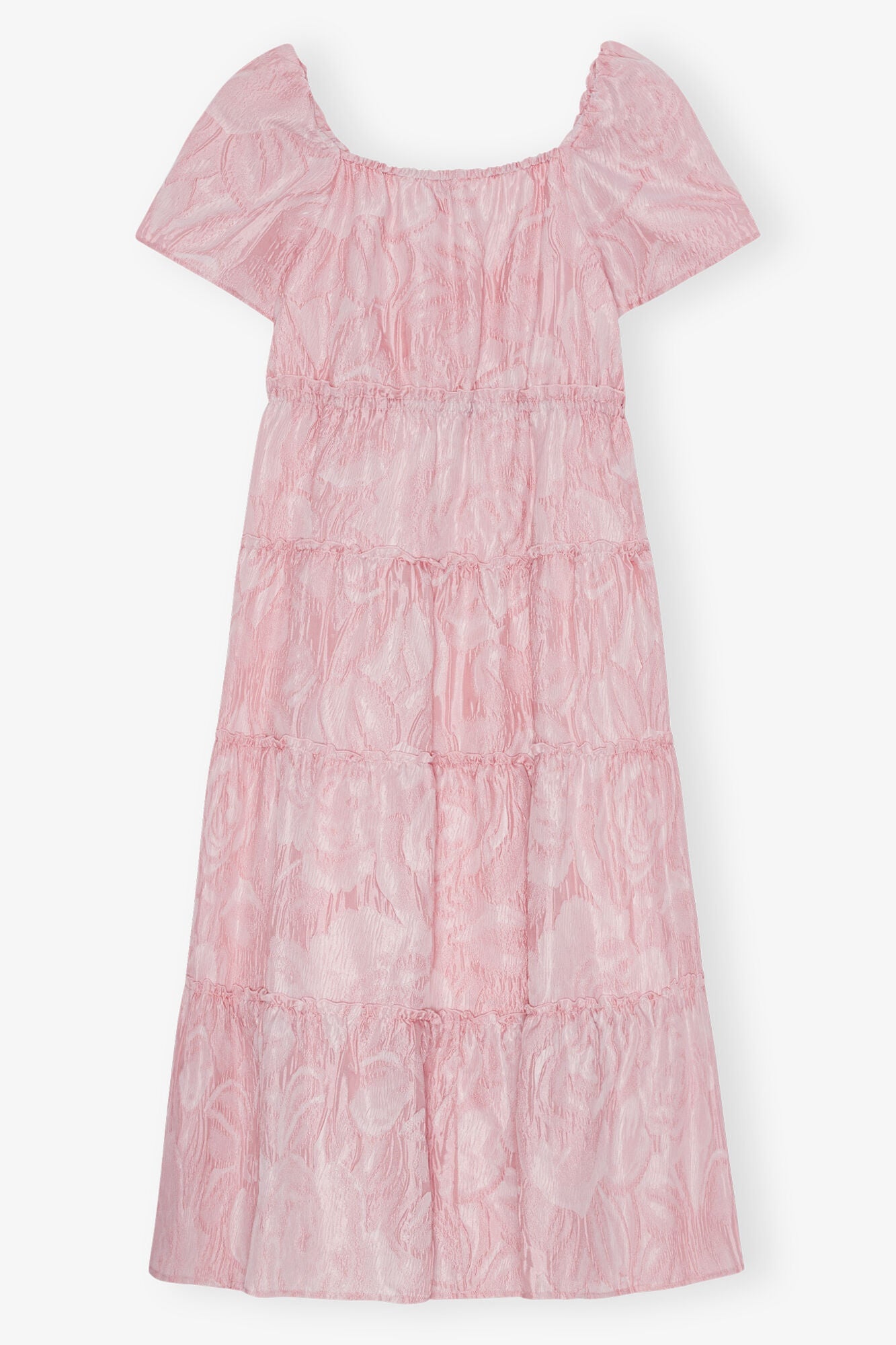 Pink Textured Cloqué Layer Dress | Bleached Mauve
