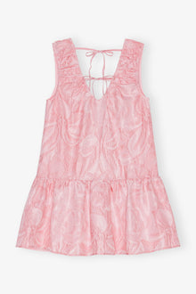 Pink Textured Cloqué Mini Dress | Bleached Mauve