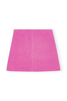 Pink Twill Wool Suiting Mini Skirt | Fiji Flower
