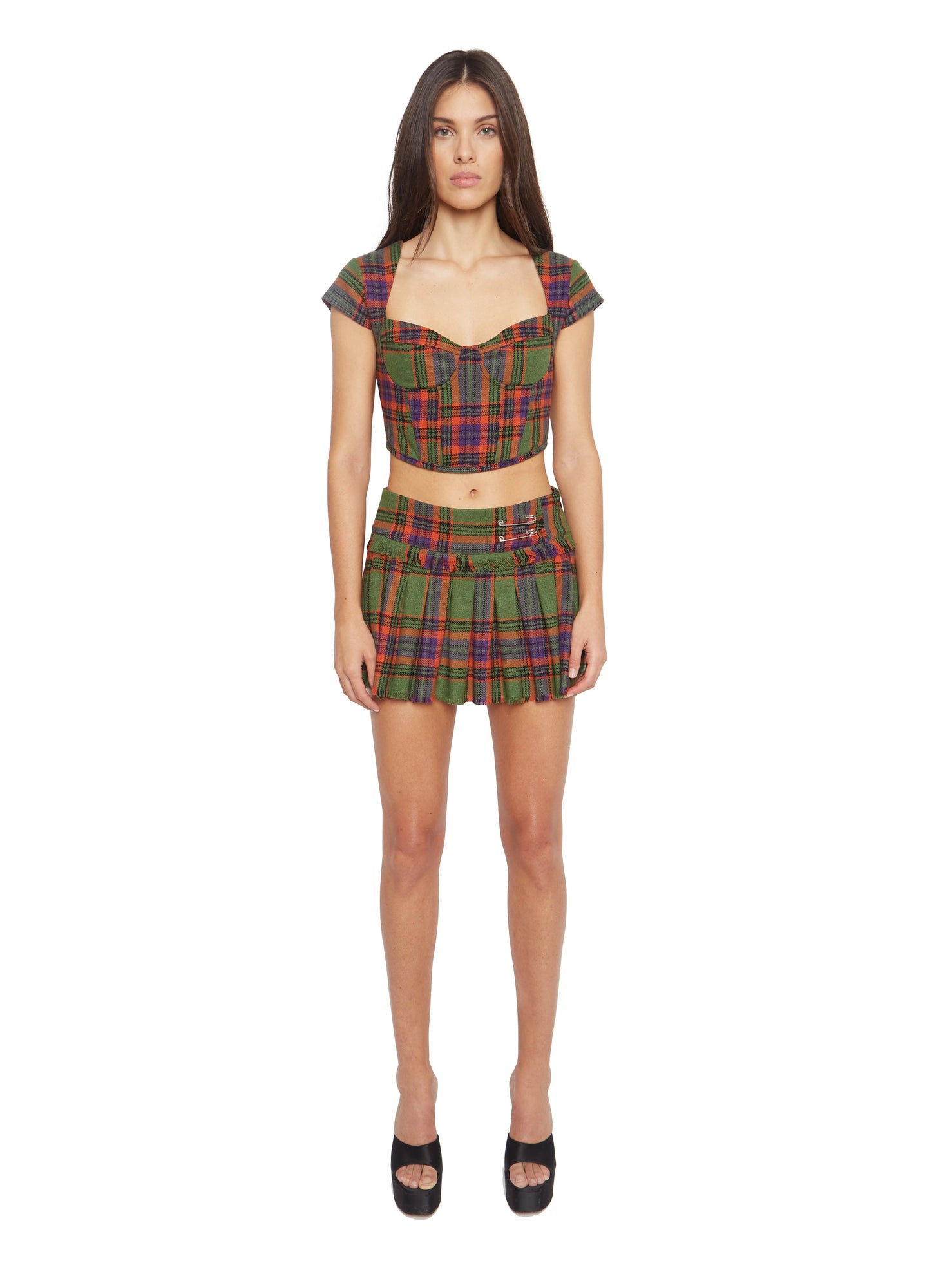 Womens | Plaid Corset | Plum/Burnt Orange Plaid
