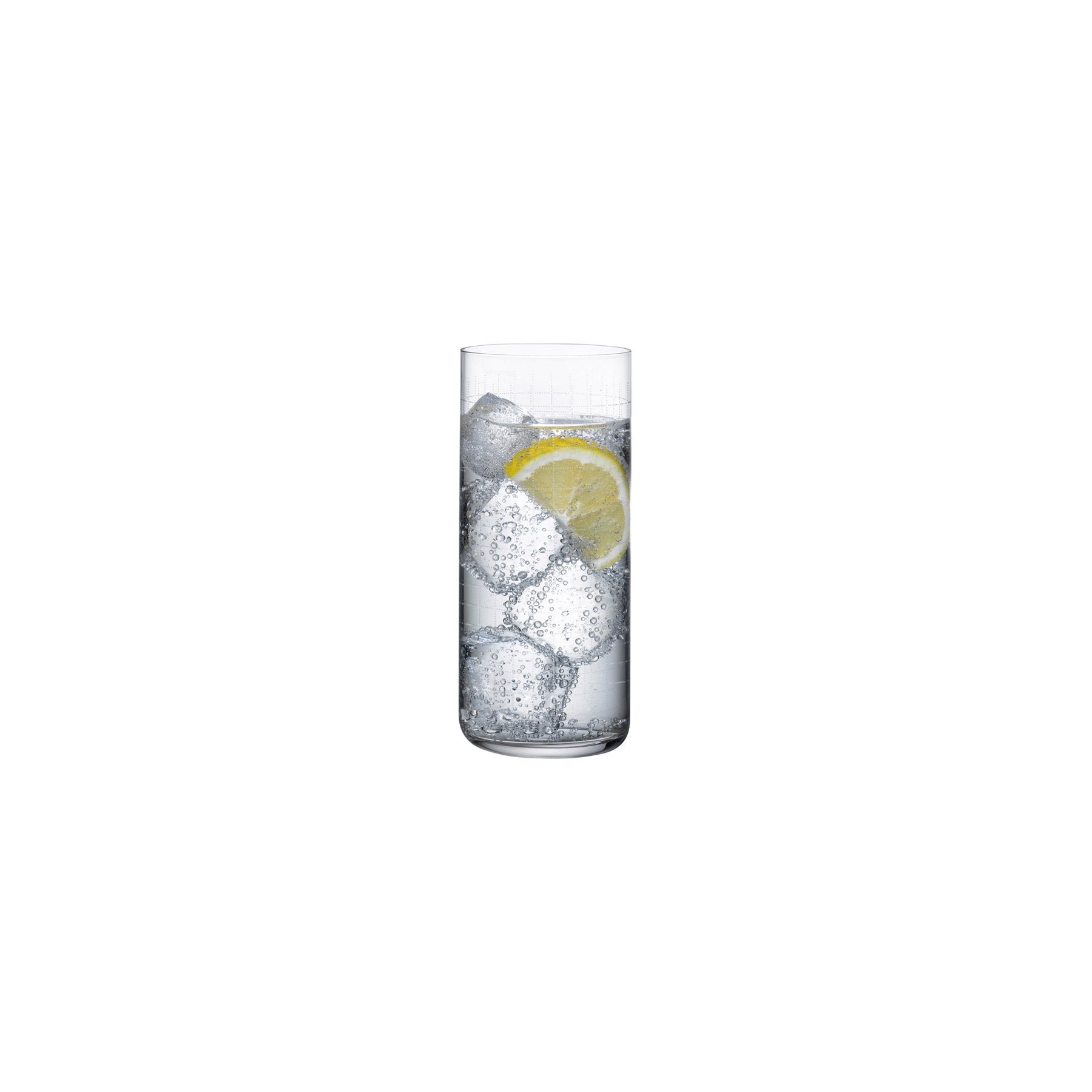 Finesse Grid Drink Glasses - Long | Clear Crystal | Set of 4