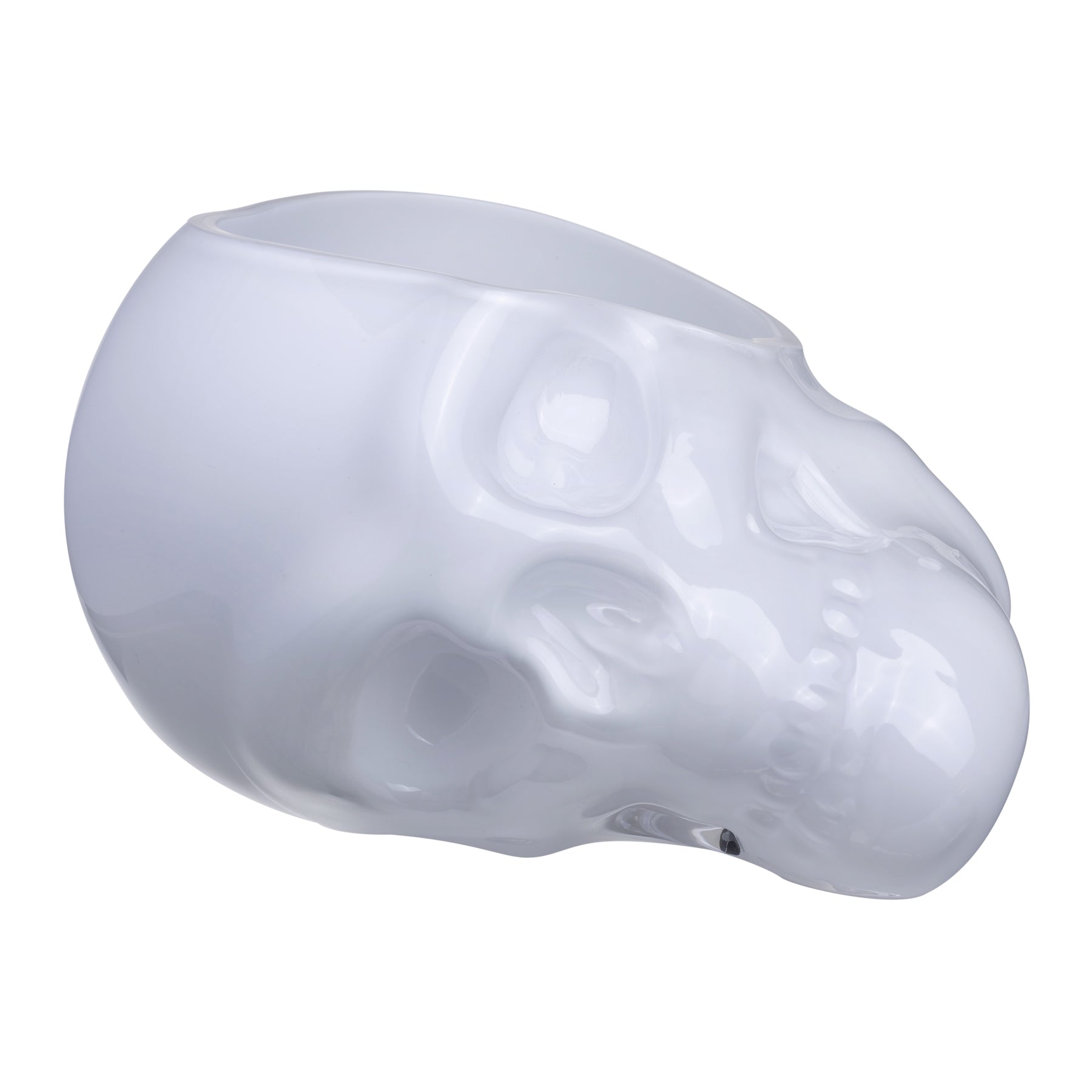 Memento Mori Faceted Skull Bowl - Large | Opal White