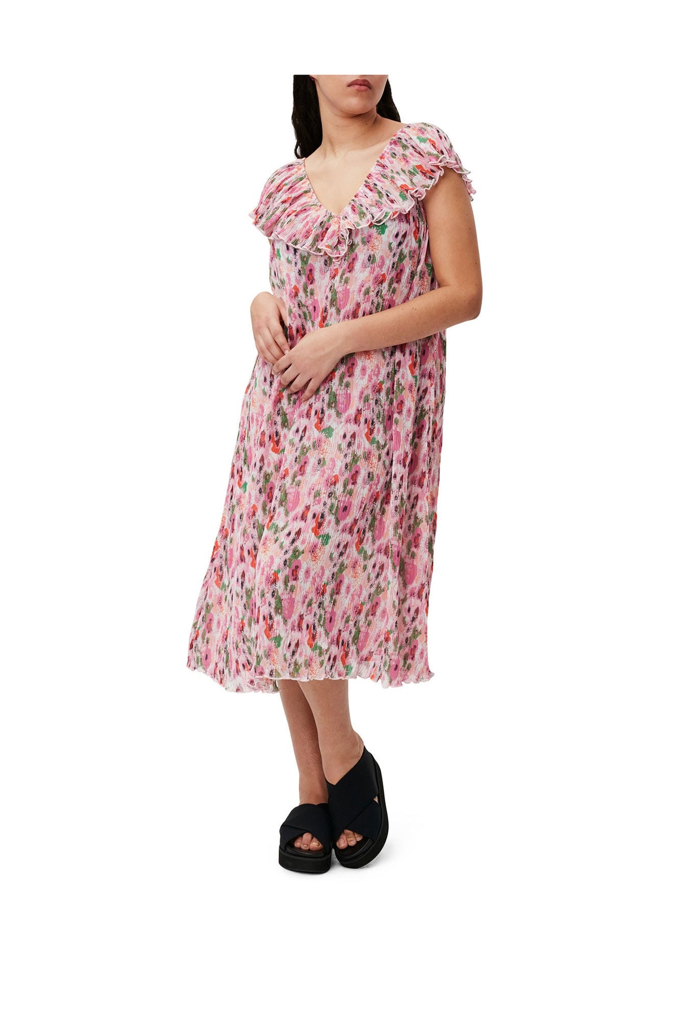 Pleated Georgette Midi Dress | Sugar Plum