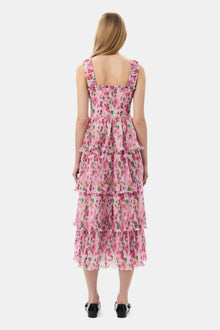 Pleated Georgette Smock Midi Dress | Sugar Plum