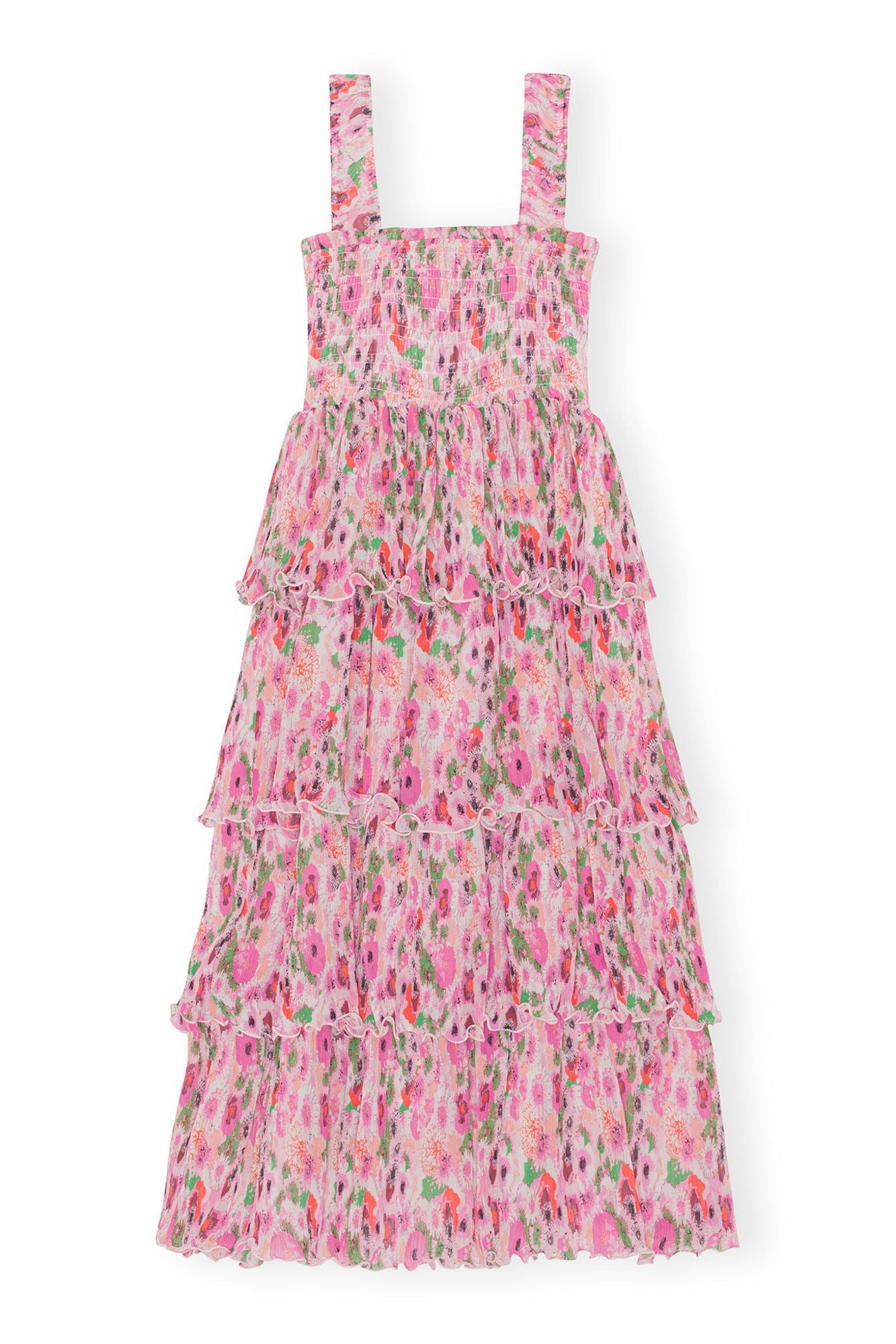 Pleated Georgette Smock Midi Dress | Sugar Plum