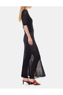 Pointelle Long Skirt | Black