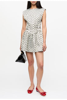 Polka Dot Satin Corset Mini Dress | Egret