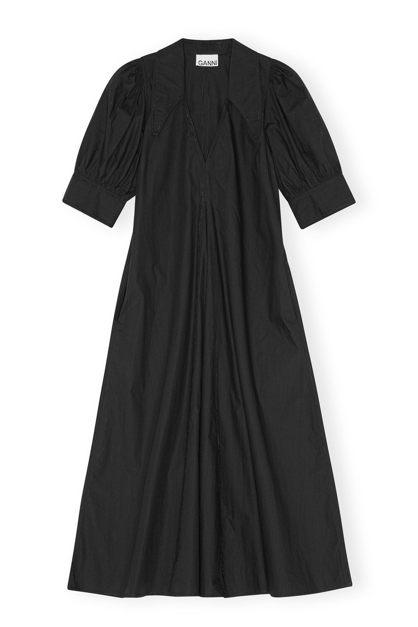 Poplin Midi Dress | Black
