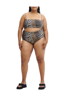 Print High Rise Bikini Briefs | Leopard (V2)