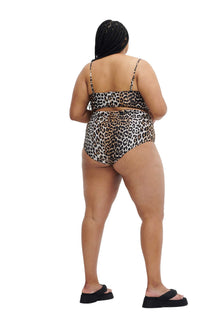 Print High Rise Bikini Briefs | Leopard (V2)