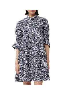Printed Cotton Poplin Mini Shirt Dress | Egret