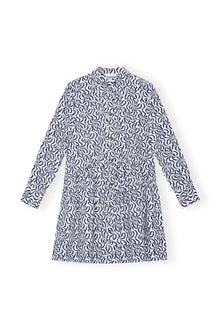 Printed Cotton Poplin Mini Shirt Dress | Egret