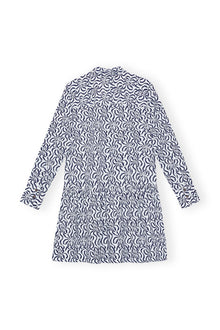 Printed Cotton Poplin Mini Shirt Dress | Egret