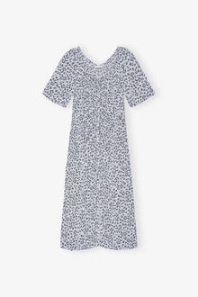 Printed Crepe U neck Midi Dress | Heather