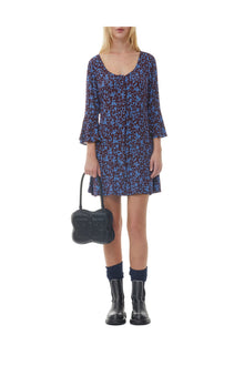 Printed Crepe U neck Mini Dress | Port Royale
