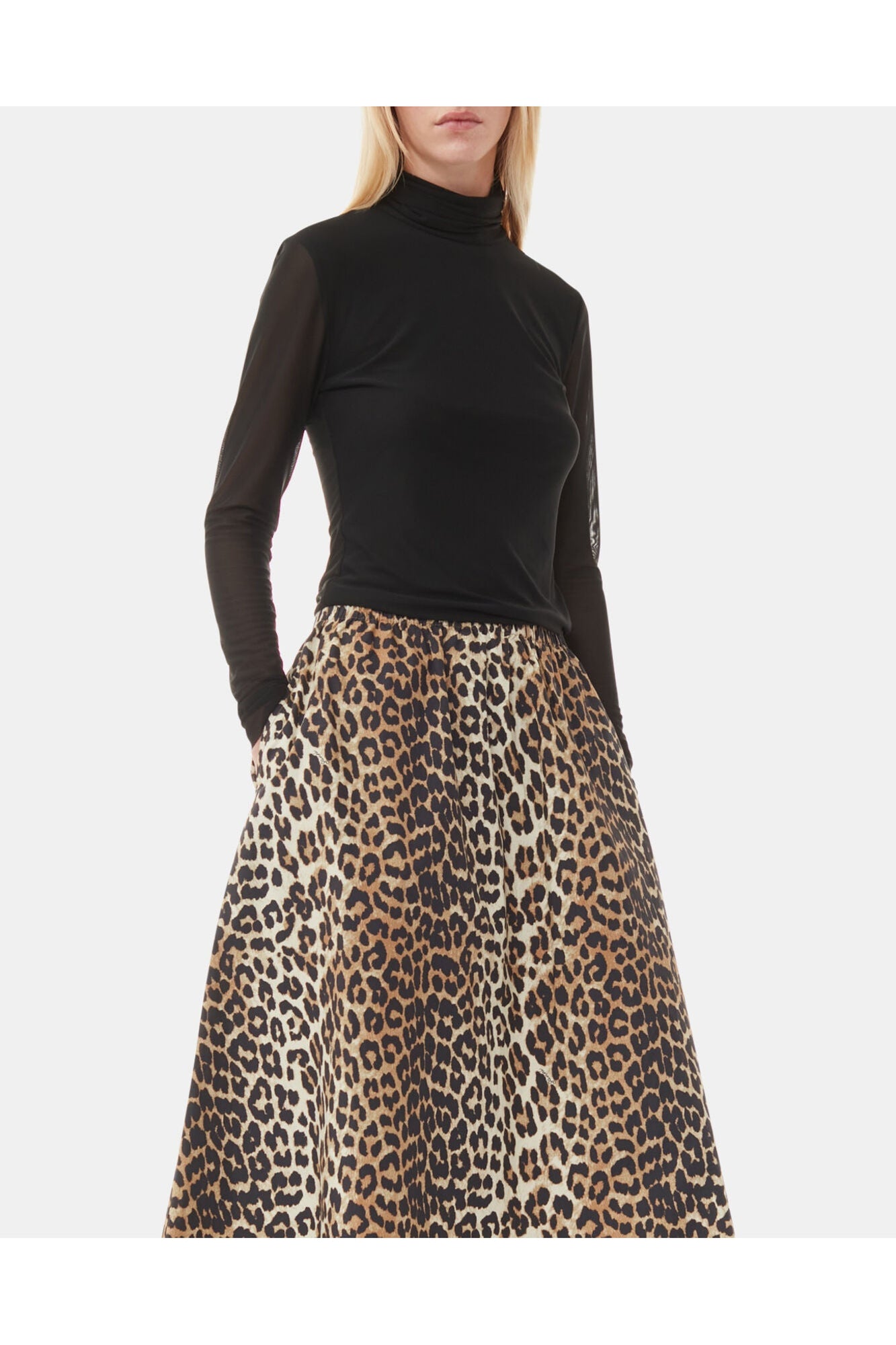 Printed Elasticated Maxi Skirt | Leopard