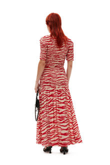 Printed Georgette Cropped Smock Blouse | Castle Wall