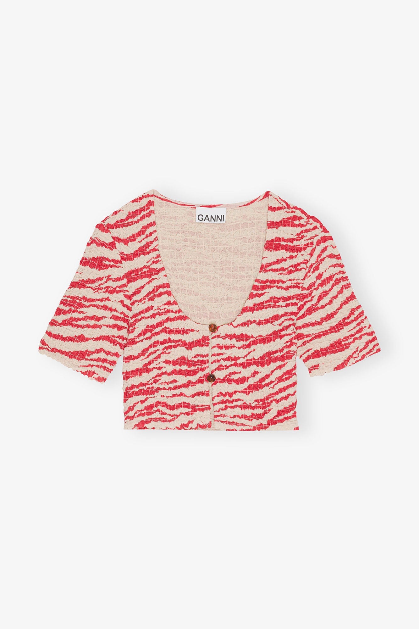 Printed Georgette Cropped Smock Blouse | Castle Wall