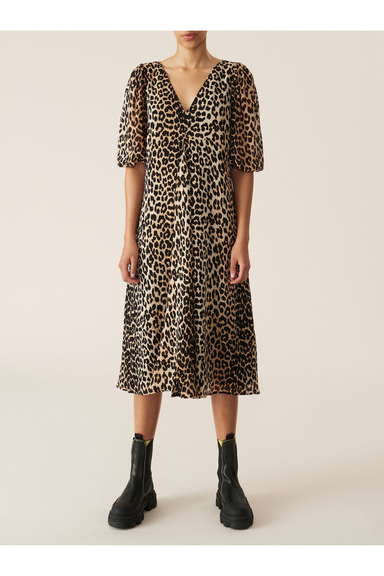 Printed Georgette Dress | Leopard