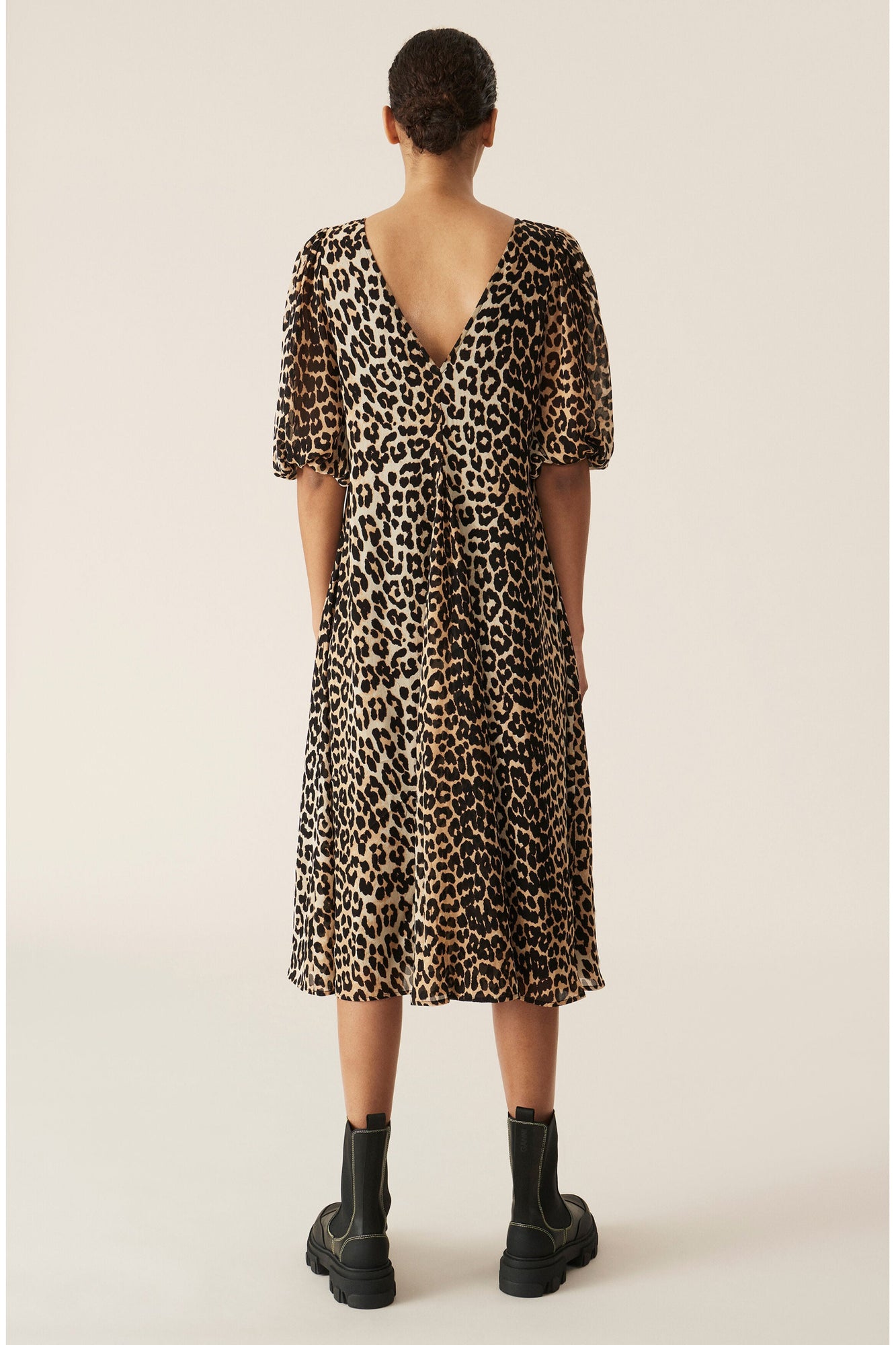 Printed Georgette Dress | Leopard