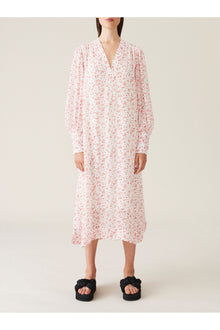 Printed Georgette Midi Dress | Egret