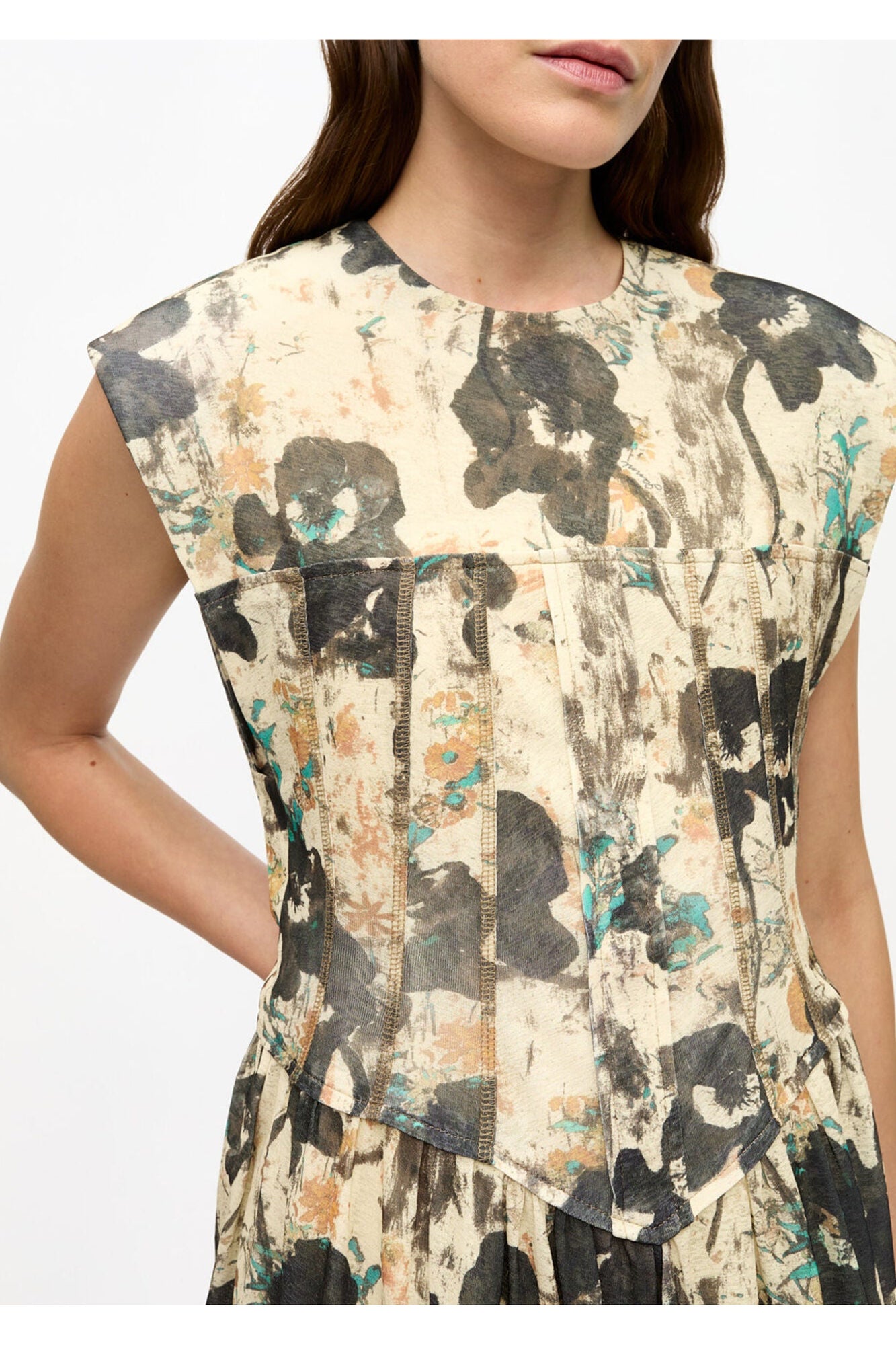 Printed Marl Mesh Corset Mini Dress | Afterglow