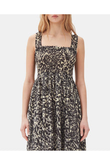 Printed Pleated Georgette Smock Midi Dress | Lemon Icing