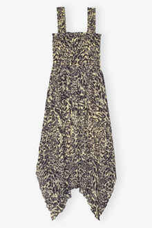 Printed Pleated Georgette Smock Midi Dress | Lemon Icing