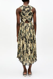 Printed Pleats Smock Midi Straps Dress | Afterglow