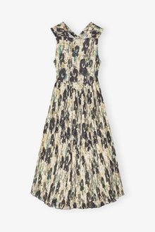 Printed Pleats Smock Midi Straps Dress | Afterglow